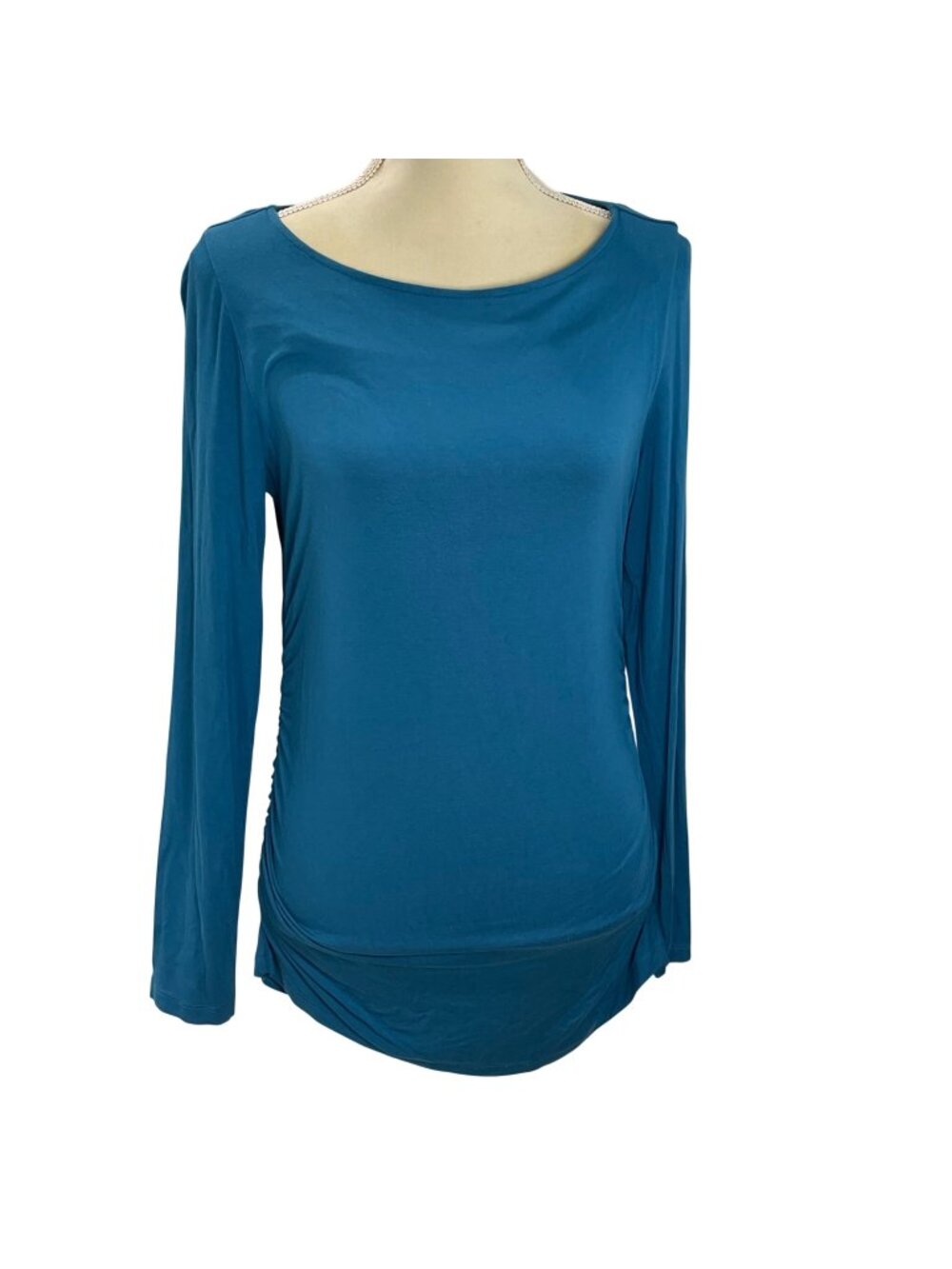 Soft Surroundings Long Sleeve Maternity Top Women's Size Small Blue Viscose